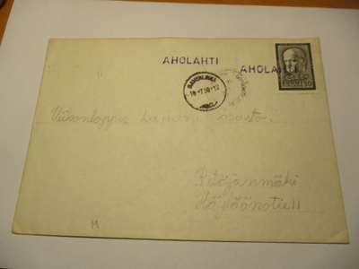 1958 AHOLAHTI rivil s + Savonlinna kuorella