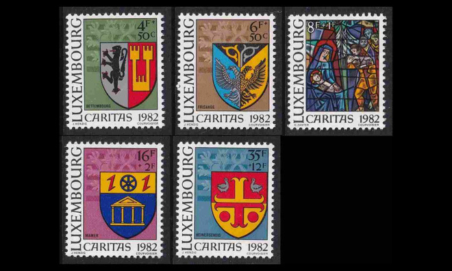 Luxemburg 1063-7 ** Hyvänteväisyys vaakuna joulu (1982)