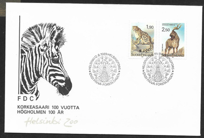Korkeasaari 100v 1989 FDC (LAPE 1084-1085)