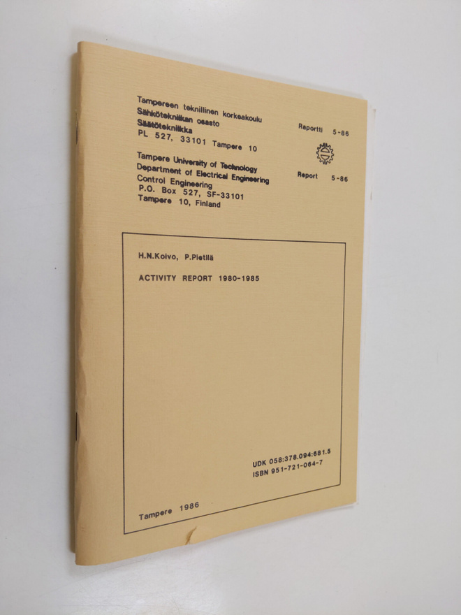 H. N. Koivo ym. : Activity report 1980-1985