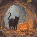 Halloween musta kissa luolassa - pikkukuva 1