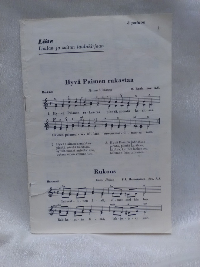 Liite Laulan ja soitan laulukirjaan
