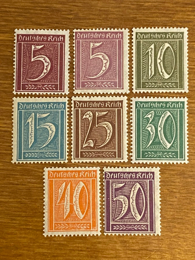 SAKSA REICH 1921 YLEISMERKIT Mi158- Mi164**