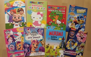 Puuha- ja värityskirjoja (Hello Kitty, My Little Pony)