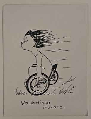 "Vauhdissa mukana..."-KULKEMATON POSTIKORTTI