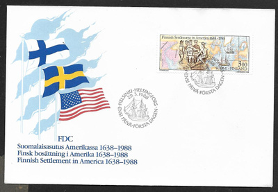 Amerikan suomalaisasutus 1988 FDC (LAPE 1045)