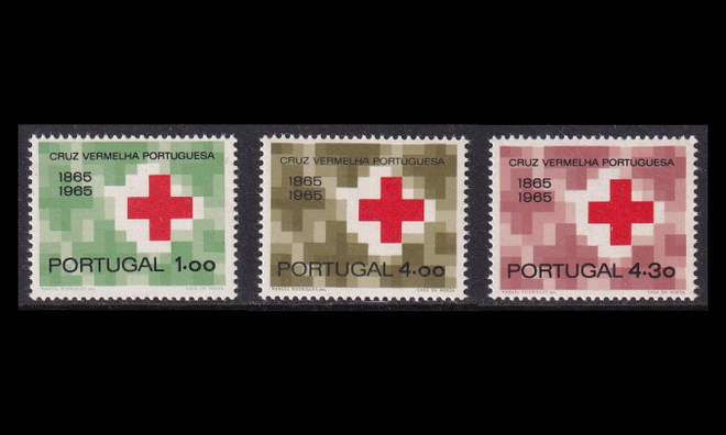 Portugali 987-9 ** Punainen Risti 100v (1965)