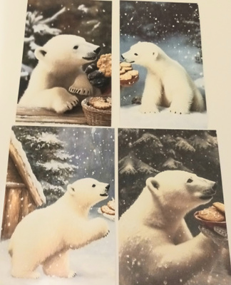 Korttikuvat JÄÄKARHUT / 4 kpl -setti / A6