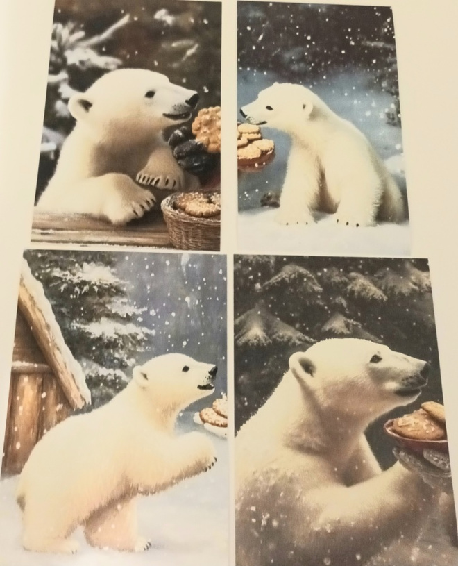 Korttikuvat JÄÄKARHUT / 4 kpl -setti / A6