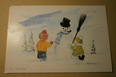 Peardon: Lapset ja lumiukko, joulupk, p. 1980
