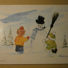 Peardon: Lapset ja lumiukko, joulupk, p. 1980 - pikkukuva 1