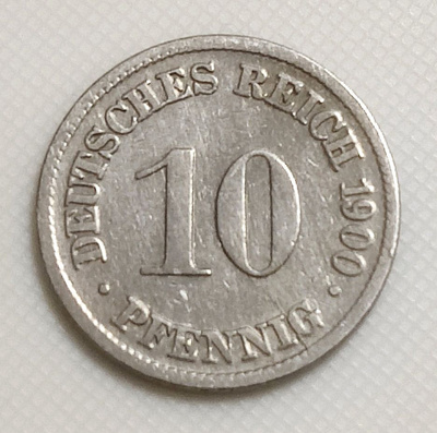 Saksa 10 Pfennig 1900D