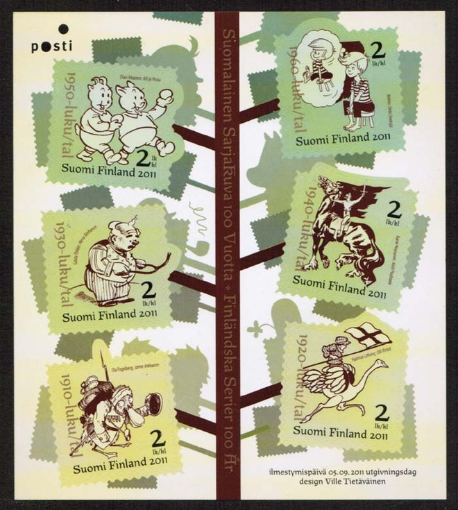 2011 Suomalainen sarjakuva, postituore pienoisarkki.