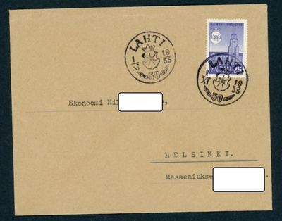 FDC 1955 Lahti + tuloleima