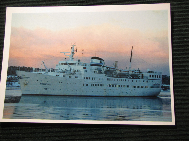 M/S Birger Jarl. Laivapostikortti