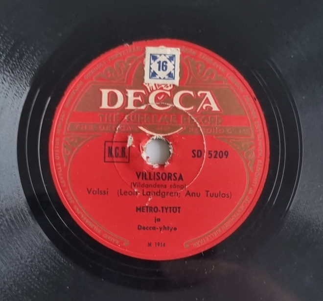 Savikiekko 1953 - Metro-Tytöt - Decca SD 5209