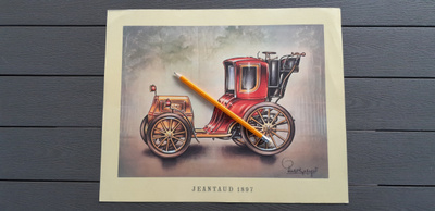 Jeantaud 1897 Iso 37,5x30 cm Hieno Keräilykuva (60-luku)