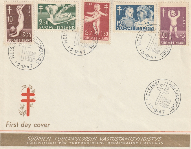 1947 Tuberkuloosi merkkien FDC-kirje