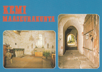 KIRKKOKORTTI - KEMI - MAASEURAKUNNAN VANHA KIRKKO - SISÄKUVA