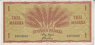 1 Markkan seteli 1963