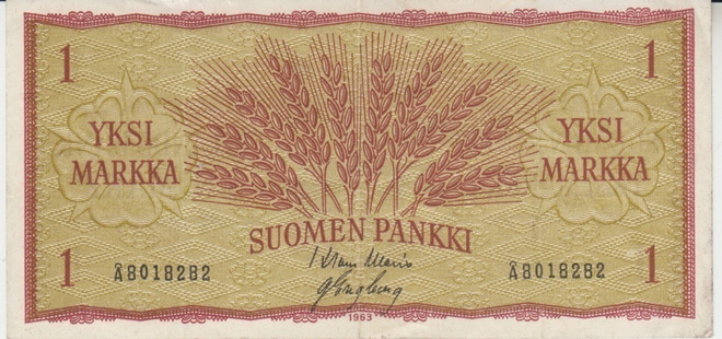 1 Markkan seteli 1963