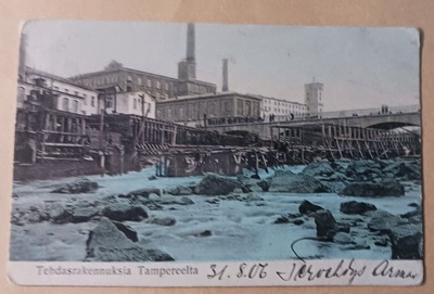 Tampere, uusi Satakunnansilta, Frenckellin tehdasalue 1906