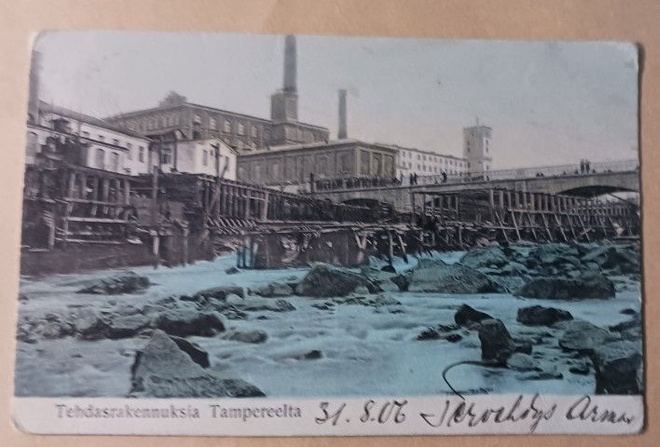 Tampere, uusi Satakunnansilta, Frenckellin tehdasalue 1906