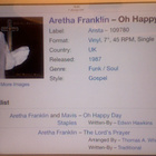 ARETHA FRANKLIN :: OH HAPPY DAY/THE LORD'S PRAYER:VINYYLI 7" - pikkukuva 5