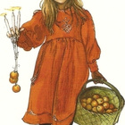 Carl Larsson : Tyttö, omenakori ja kynttilät. kiiltävä pinta - pikkukuva 2