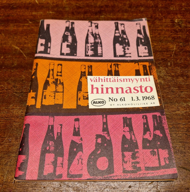 Alkon vähittäismyynti hinnasto no61 1.2 1968
