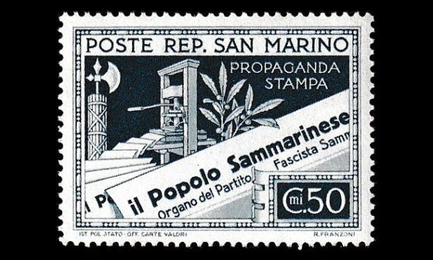 San Marino 263 ** Sanomalehdet 50C (1943)
