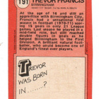 Purkkakuva Jalkapallo n:o 191 TREVOR FRANCIS/Birmingham - pikkukuva 2