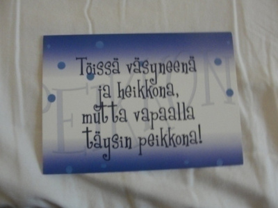 NO 1 - töissä väsyneenä ja heikkona mutta