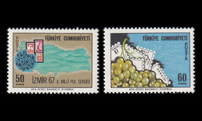Turkki 2067-8 ** Postimerkkinäyttely (1967)
