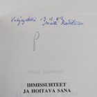 Matti Rantanen : Ihmissuhteet ja hoitava sana (signeeratt... - pikkukuva 3