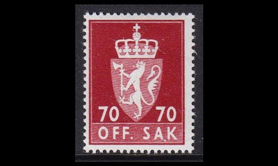 Norja 92 ** Virkamerkki 70 öre (1969)