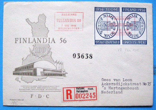 FDC-Postimerkkinäyttely 7.7,1956 (100)