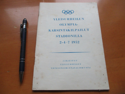 1952 Hki olypialaiset karsintakilpailujen ohjelma 52s.