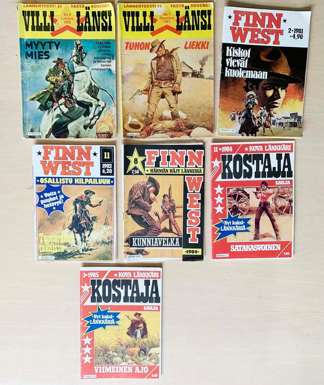 Lännenlukemistoja vuosilta 1980-1985.