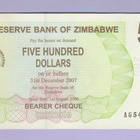 Zimbabwe 500 Dollaria v.2006 UNC P-43 - pikkukuva 1