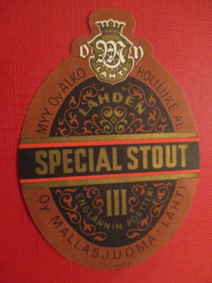 VANHA JUOMAETIKETTI - SPECIAL STOUT III FINLAND (K14-S45)
