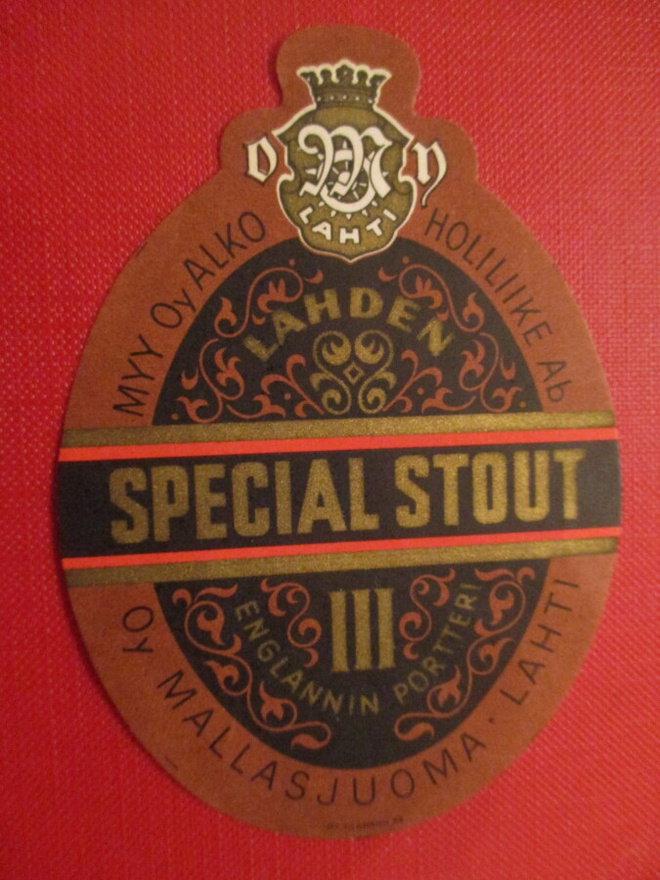 VANHA JUOMAETIKETTI - SPECIAL STOUT III FINLAND (K14-S45)