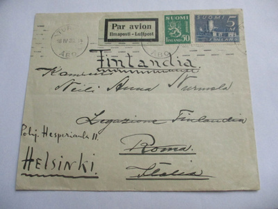 1933 Turku lentopostikuori Italiaan palautunut Hkiin