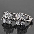 + 301 .. 9K White Gold Kaunis Perhonen .. Korvakorut - pikkukuva 4