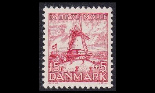 Tanska 236 ** Tuulimylly 15+5 öre (1937)