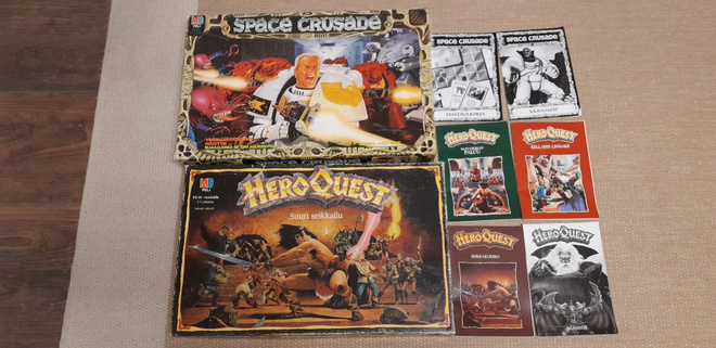 Hero Quest+lisäosat ja Space Crusade 90-luvun Suomi versiot