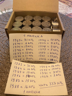 1 markka 1969-1992 337kpl