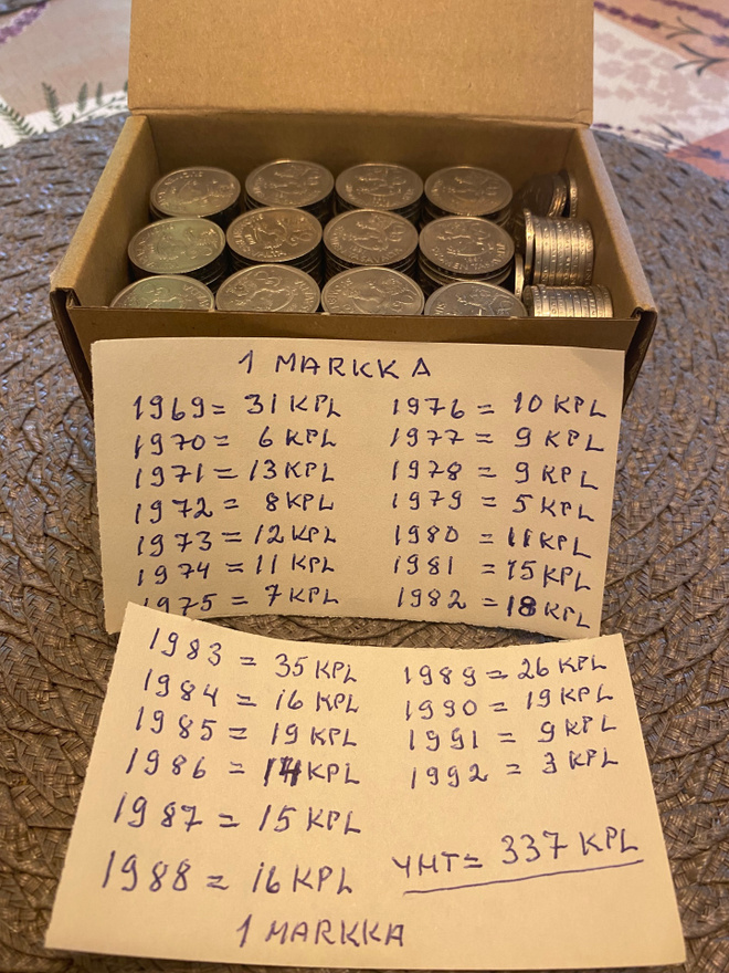1 markka 1969-1992 337kpl