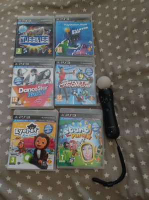 Move ohjain + 6 peliä (PS3)