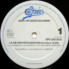 JEAN-JACQUES GOLDMAN :: LA VIE PAR PROCURATION::VINYYLI 12" - pikkukuva 2